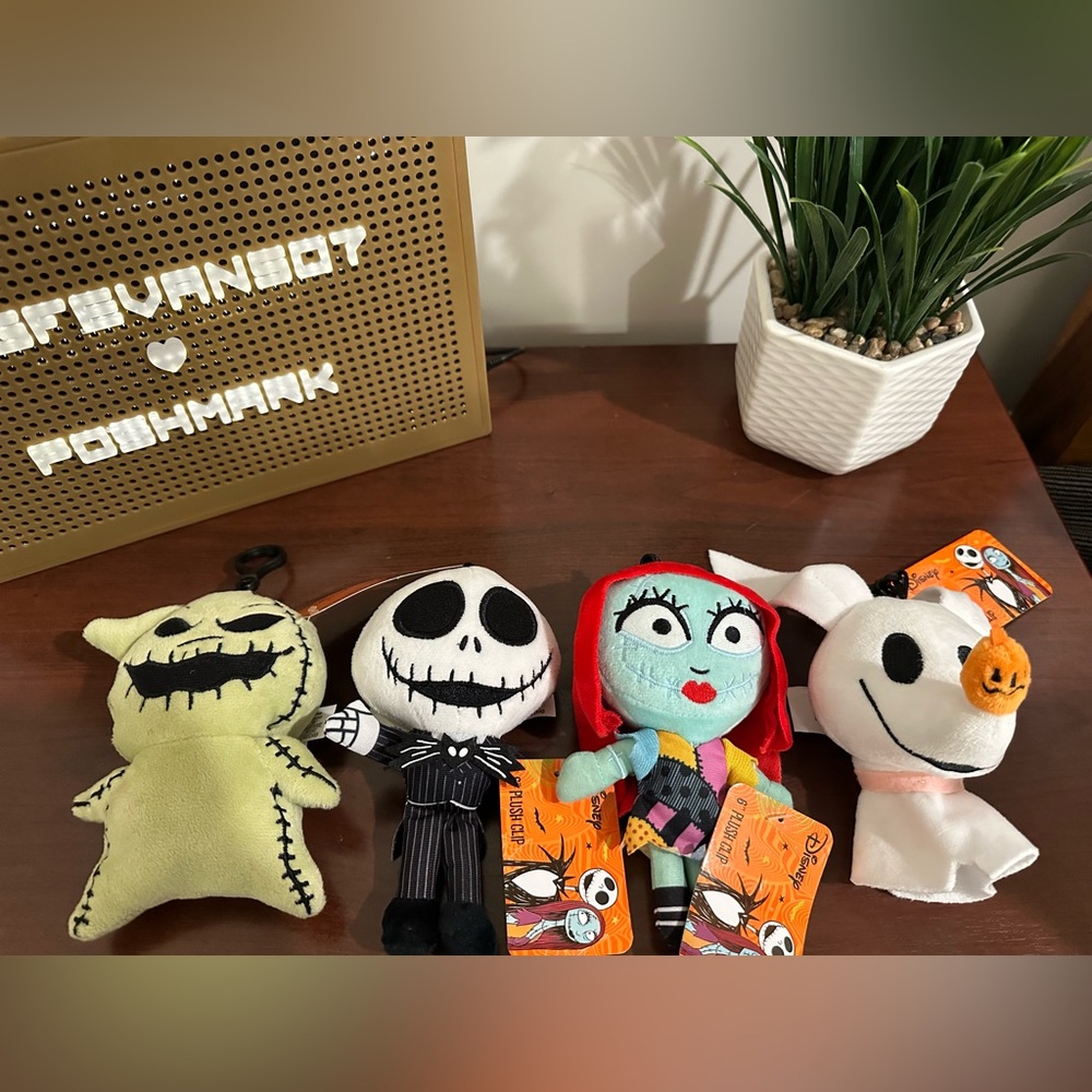 New 6” Nightmare Before Christmas Plush Clip Jack, Sally, Oogey Boogey and Zero - Picture 2 of 6